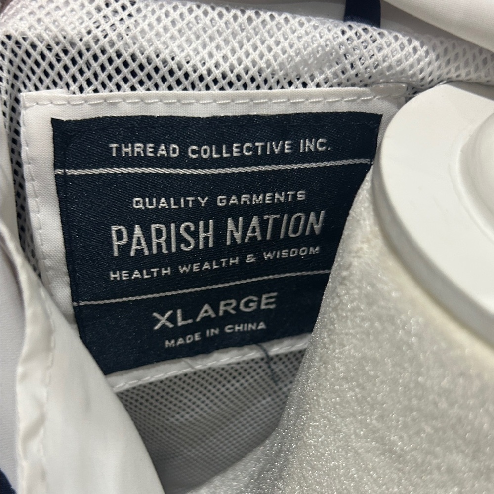 Parish Nation Men's Windbreaker Jacket - White and Blue - Picture 2 of 5